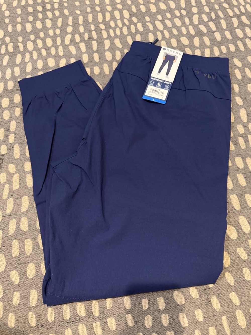NWT Soybu Men's Performance Navy Blue Joggers Sz L